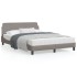 Estructura de cama con cabecero de tela gris taupe 120x200