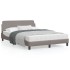 Estructura de cama con cabecero de tela gris taupe 140x200