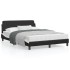 Estructura cama cabecero cuero sintético negro blanco