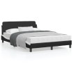 Estructura cama cabecero cuero sintético negro blanco 120x200cm