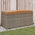 Caja de almacenaje jardín madera acacia ratán gris 110x50x54