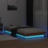 Estructura de cama LED madera maciza pino marrón cera