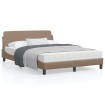 Estructura de cama cabecero cuero sintético capuchino 140x190cm