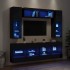 Muebles de pared de TV con luces LED 6 piezas