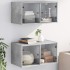 Mueble pared puertas vidrio 2 uds gris hormigón 68,5x37x35