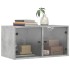 Mueble pared puertas vidrio 2 uds gris hormigón 68,5x37x35