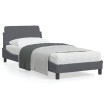 Estructura de cama con cabecero terciopelo gris oscuro 90x190cm