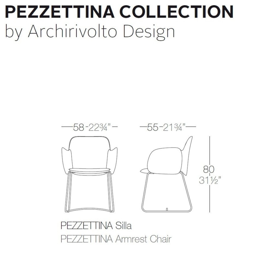 Sillón de diseño, modelo Pezzettina