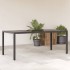 Mesa de jardín superficie de vidrio ratán PE negro 190x90x75