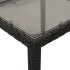 Mesa de jardín superficie de vidrio ratán PE negro 190x90x75