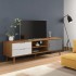 Mueble de TV MOLDE madera maciza de pino marrón 158x40x49