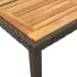 Mesa de jardín superficie madera acacia ratán negro