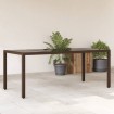 Mesa de jardín superficie de vidrio ratán PE marrón 190x90x75cm