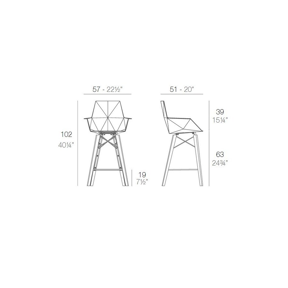 Taburete de diseño, modelo Faz Wood