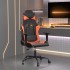 Silla gaming de masaje cuero sintético negro y