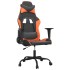 Silla gaming de masaje cuero sintético negro y