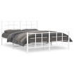 Estructura cama metal con cabecero y estribo blanco 160x200 cm