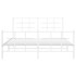 Estructura cama metal con cabecero y estribo blanco 160x200