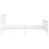 Estructura cama metal con cabecero y estribo blanco 160x200