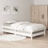 Cama apilable de madera pino maciza blanco 90x190