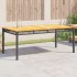 Mesa de jardín ratán sintético madera acacia negro 180x90x75