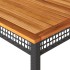 Mesa de jardín ratán sintético madera acacia negro 180x90x75