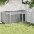 Caseta perros con corral acero galvanizado gris 197x194x110