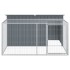 Caseta perros con corral acero galvanizado gris 197x194x110