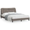 Estructura de cama con cabecero de tela gris taupe 140x190 cm