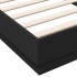 Estructura de cama madera de ingeniería negra 90x200