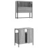 Set de muebles de baño 2 pzas madera contrachapada gris