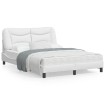 Estructura de cama cabecero cuero sintético blanco 140x190 cm