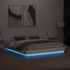 Estructura de cama con luces LED blanco 200x200