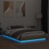 Estructura de cama con luces LED roble Sonoma 120x200