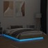 Estructura de cama con luces LED roble Sonoma 135x190