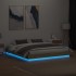 Estructura de cama con luces LED roble Sonoma 200x200