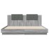 Estructura de cama cabecero luces LED gris Sonoma 160x200