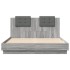 Estructura de cama cabecero luces LED gris Sonoma 140x200