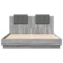 Estructura de cama cabecero luces LED gris Sonoma 150x200