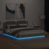 Estructura de cama cabecero luces LED roble Sonoma 160x200