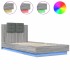 Estructura de cama cabecero luces LED gris Sonoma 90x200