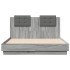 Estructura de cama cabecero luces LED gris Sonoma 140x190