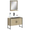 Set de muebles de baño 2 pzas madera de ingeniería roble sonoma