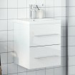 Mueble de baño con lavabo integrado blanco brillo