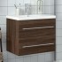 Mueble de baño con lavabo integrado marrón