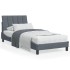 Estructura cama con luces LED terciopelo gris oscuro 80x200