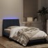 Estructura cama con luces LED terciopelo gris oscuro 80x200