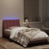 Estructura de cama con luces LED terciopelo rosa 80x200