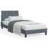 Estructura cama con luces LED terciopelo gris oscuro 90x190