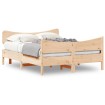 Estructura de cama con cabecero madera maciza pino 140x190 cm